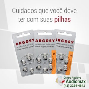 pilhas de aparelhos auditivos